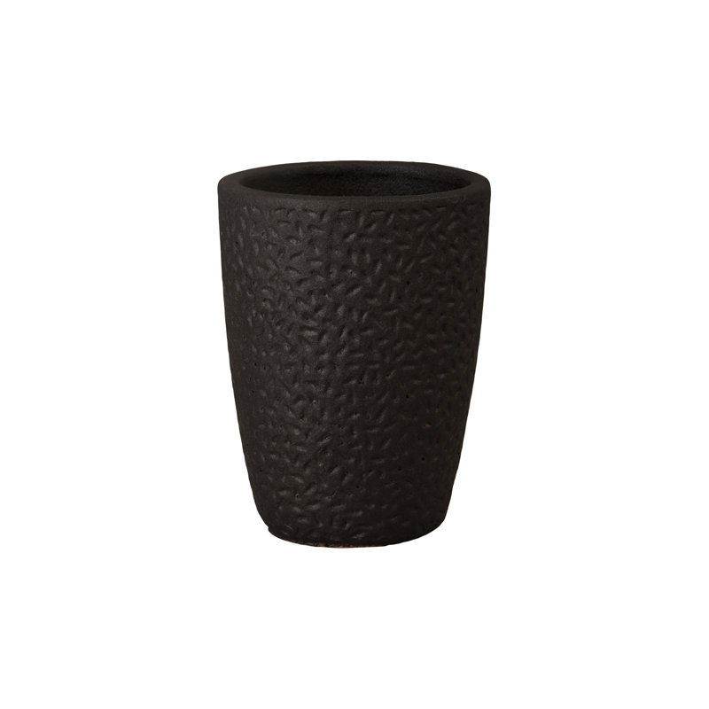 Notch Planter, Matt Black, 14" H x 10" W x 10" D