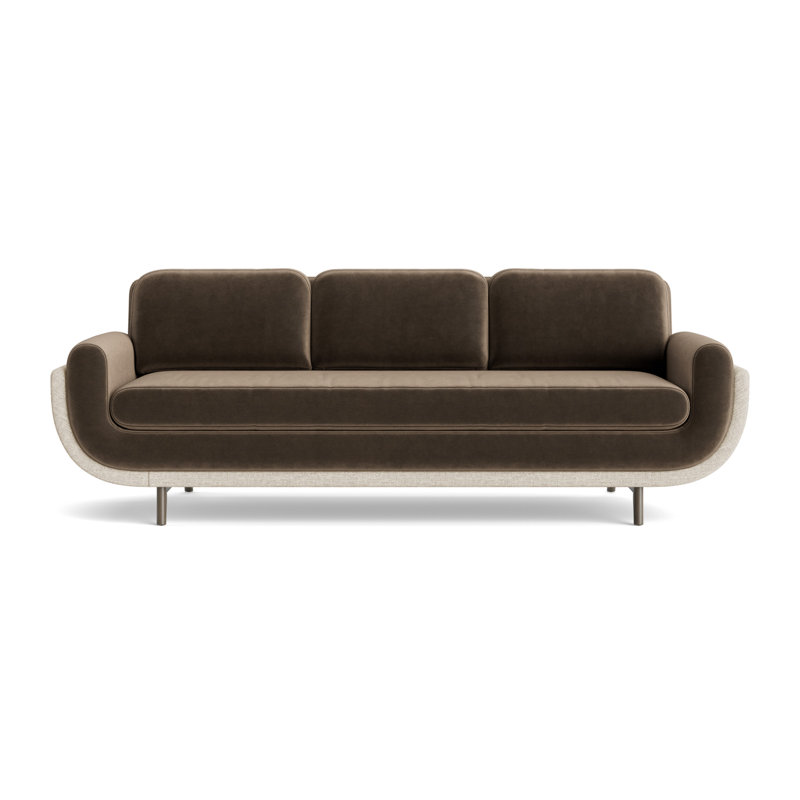 Regatta 90 Sofa, Performance Velvet-Otter/Textured Weave-Toffee, Driftwood