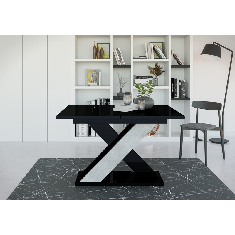 Extendable Dining Table Alysan, Black
