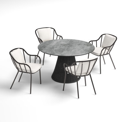 Tulle Outdoor 5 - Piece Dining Set with Cushions