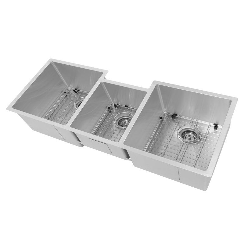 DuraSnow® ZLINE 45" Breckenridge Undermount Triple Bowl Fingerprint Resistant Stainless Steel Kitchen Sink with Bottom Grid