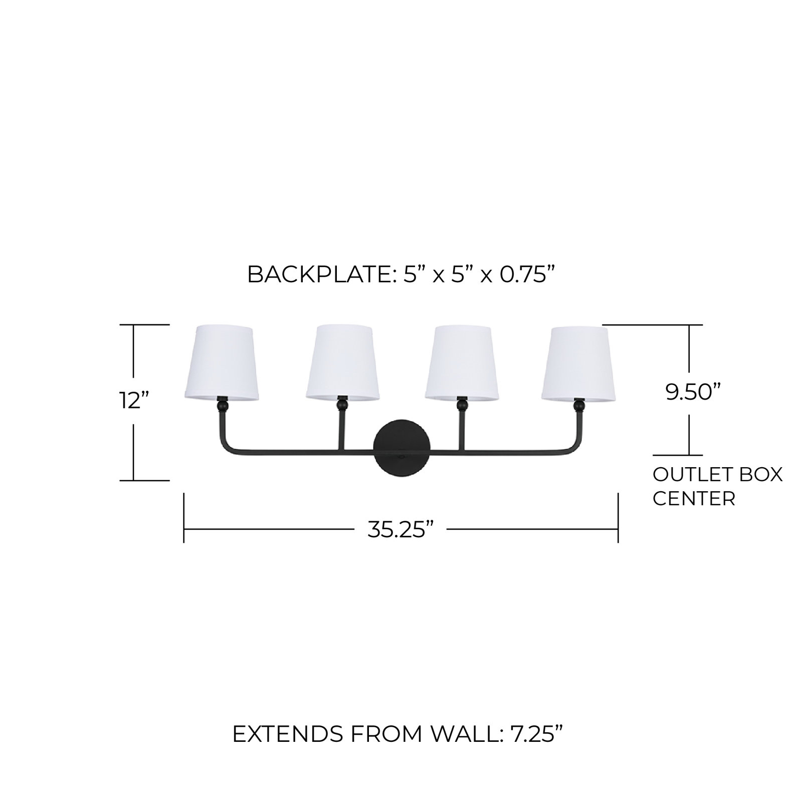 Climsland Dimmable Vanity Light, Matte Black, 4