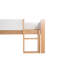 Lit simple contemporain au-dessus d'un lit superposé avec finition blanc naturel, joint avec insert et verrou, côté, bois de pin et bois d'ingénierie