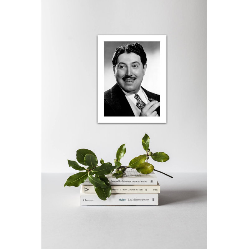 Gros plan sur le sourire d'Harold Peary - photographie non encadrée, H 10 po x l 8 po