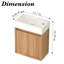 Petit meuble-lavabo mural 16 po en acacia avec lavabo en résine