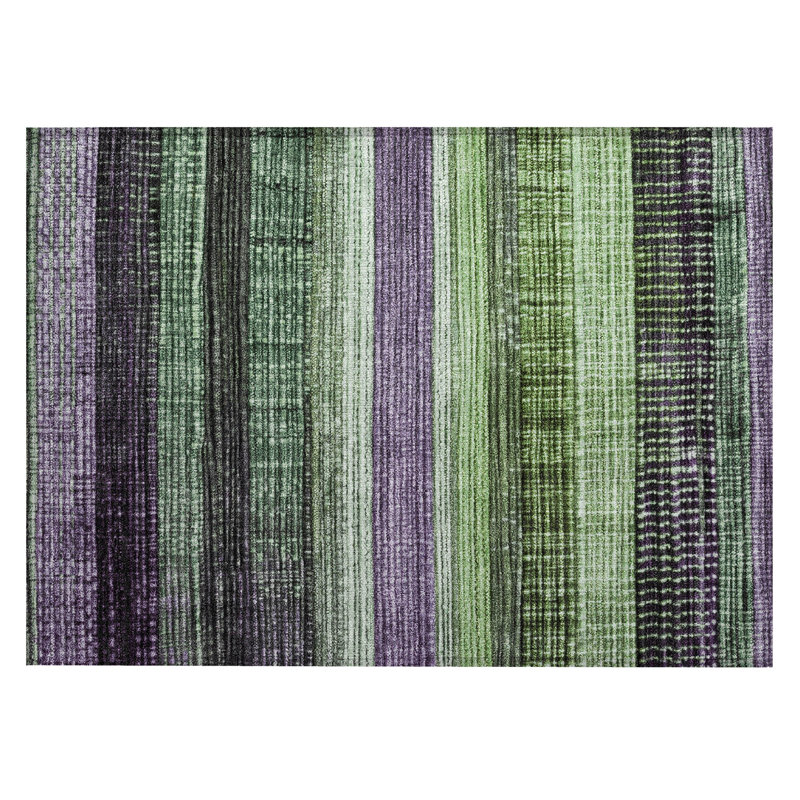 Machine Washable Indoor/Outdoor Xhevrie Purple Rug, Rectangle 1'8" x 2'6"