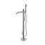 Robinet de baignoire à fixation au sol en acier inoxydable H 34 po 34 po avec douche à main-136165238