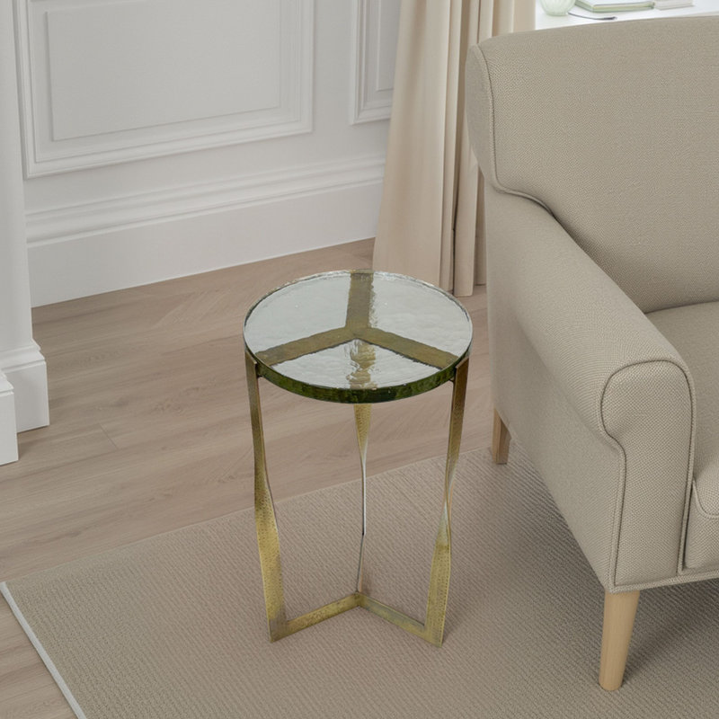 Table d'appoint ronde élégante et élégante de 12 po de diamètre x 21 po de hauteur