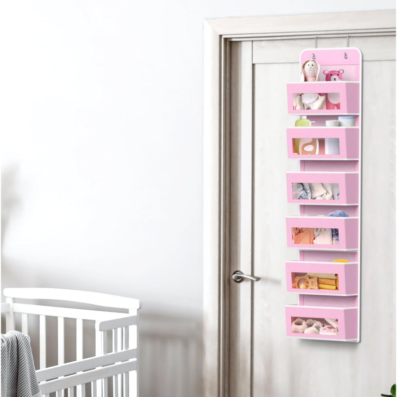 Organisateur de rangement à 6 compartiments pour fenêtre, Rose
