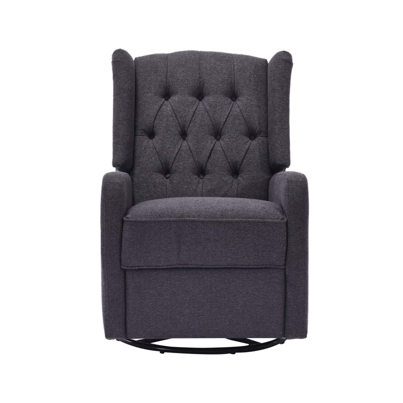 Rocking Recliner, Dark Gray Linen