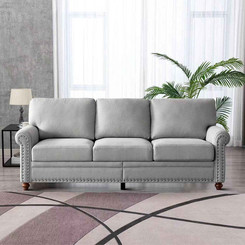 Annwyl Upholstered 82.69'' Sofa,  Gray 100% Polyester
