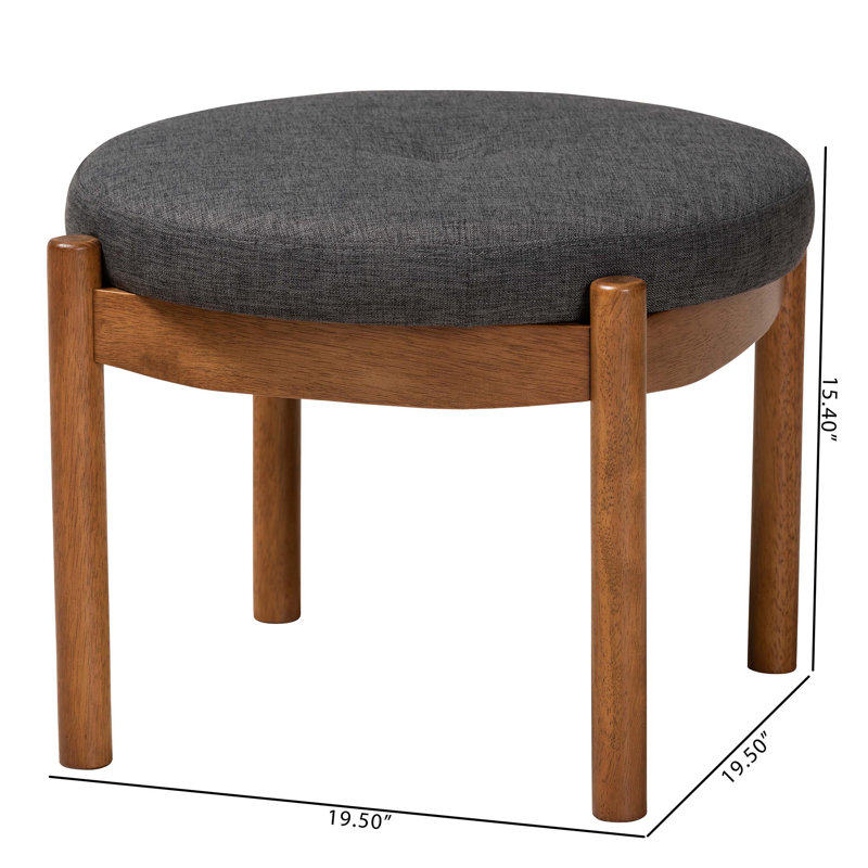 Upholstered Ottoman, Dark Gray 100% Polyester