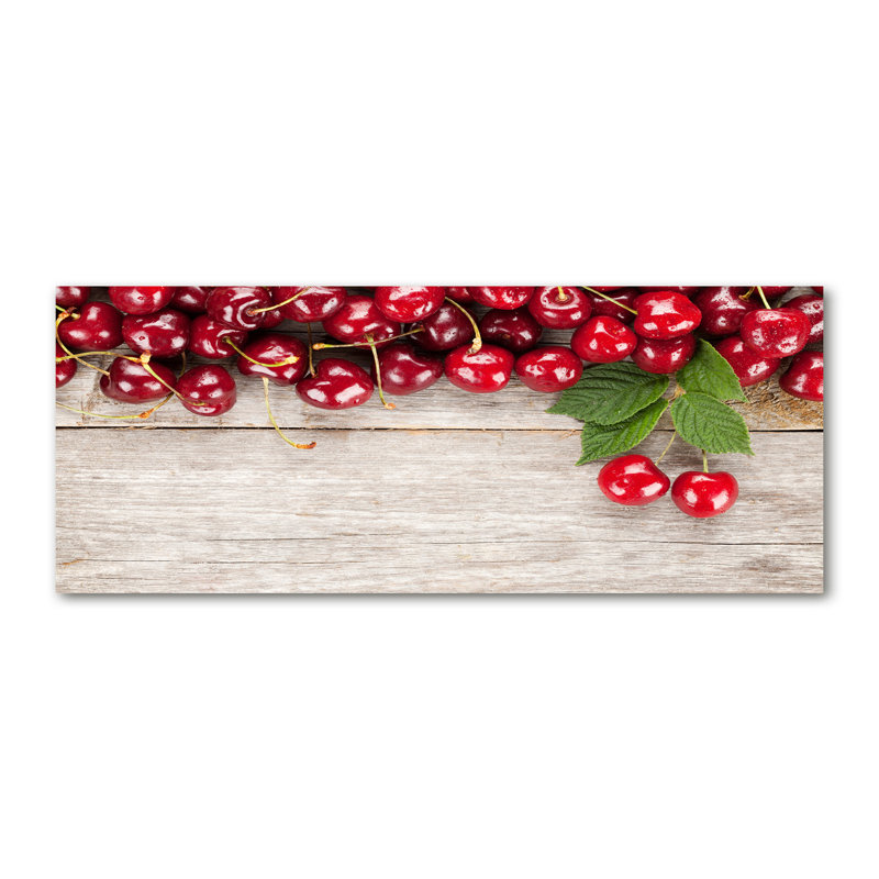 Cherries On Wood - Wrapped Canvas Print
