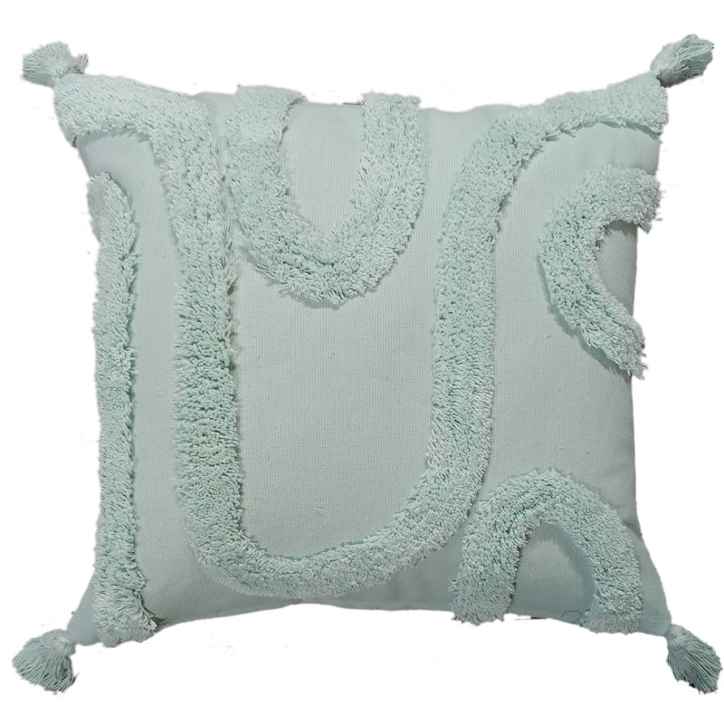 Abstract Sqaure Throw Cushion, Mint