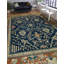 Tapis fin fait à la main Chobi Taraneh - bleu marine - rouille, 11 pi 7 po x 15 pi 1 po