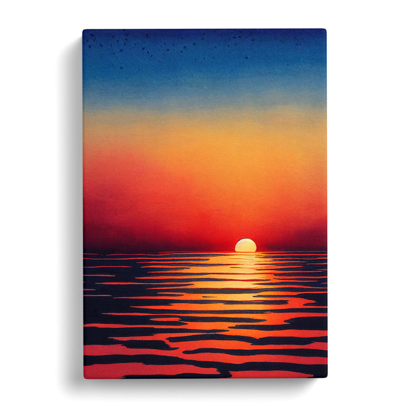 Japanese Sunset Watercolour Vol.1 - Wrapped Canvas, 50cm H x 35cm W x 3cm D