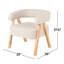 Chaise d'appoint de salon bouclée en polyester beige avec pieds en bois brun