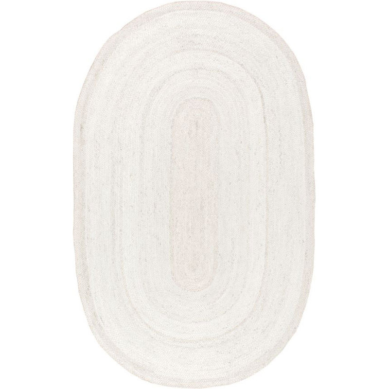 Margot Solid Colour Jute / Sisal Hand Woven Area Rug, Oval 69 x 122cm