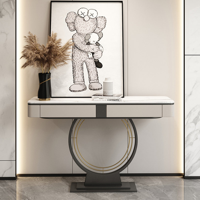 Console haut de gamme moderne et luxueuse, Gris foncé, H 33,4 po x l 47,2 po x P 13,7 po