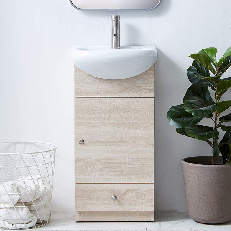 16"  Modern Small Free-standing Single Bathroom Vanity Set