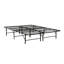 Structure de lit plateforme pleine grandeur en métal avec rangement sous le lit de 14 po - Sommier robuste, aucun sommier requis, base de lit noire de style industriel-1037048584