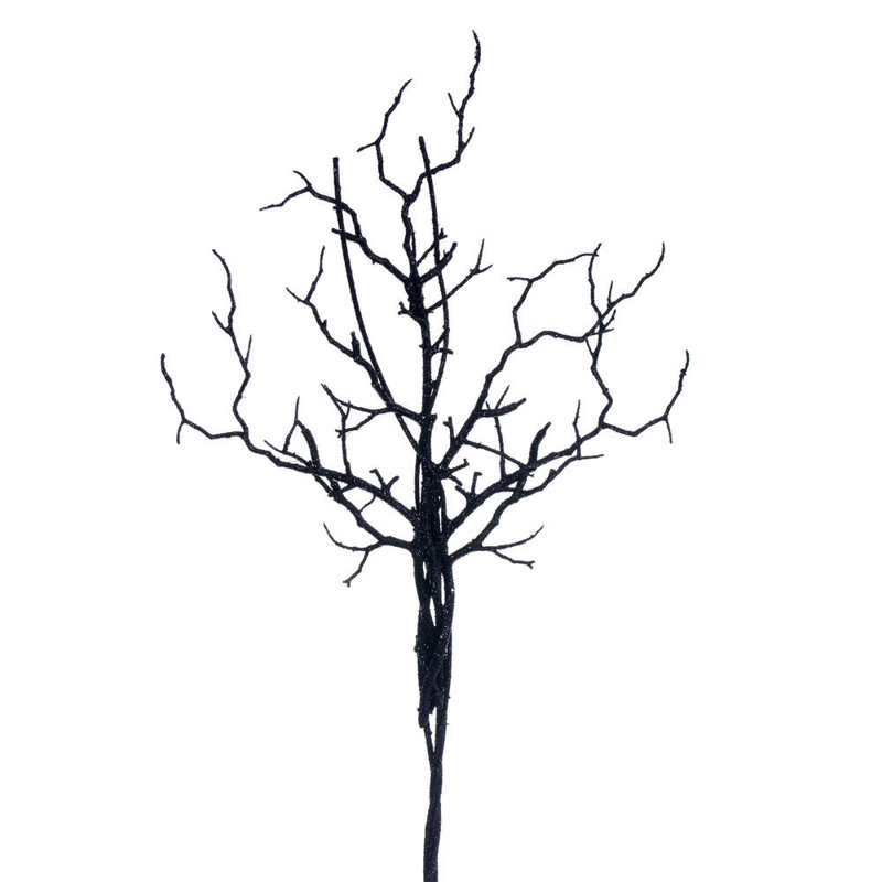 Vickerman 24" Artificial Black Twig Branch. Includes 3 pieces per bag., Black