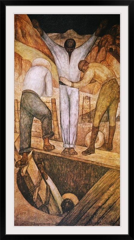 « rivera : mien » par l’impression Diego Rivera, Cadre noir, H 44 po x l 26 po x P 1 po