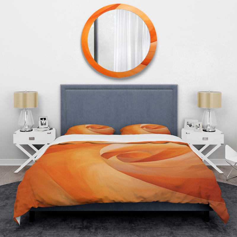 Ensemble de housse de couette Tangerine Twist Spiral - Abstract Spirals, Housse de couette très grand et 2 très grandes t