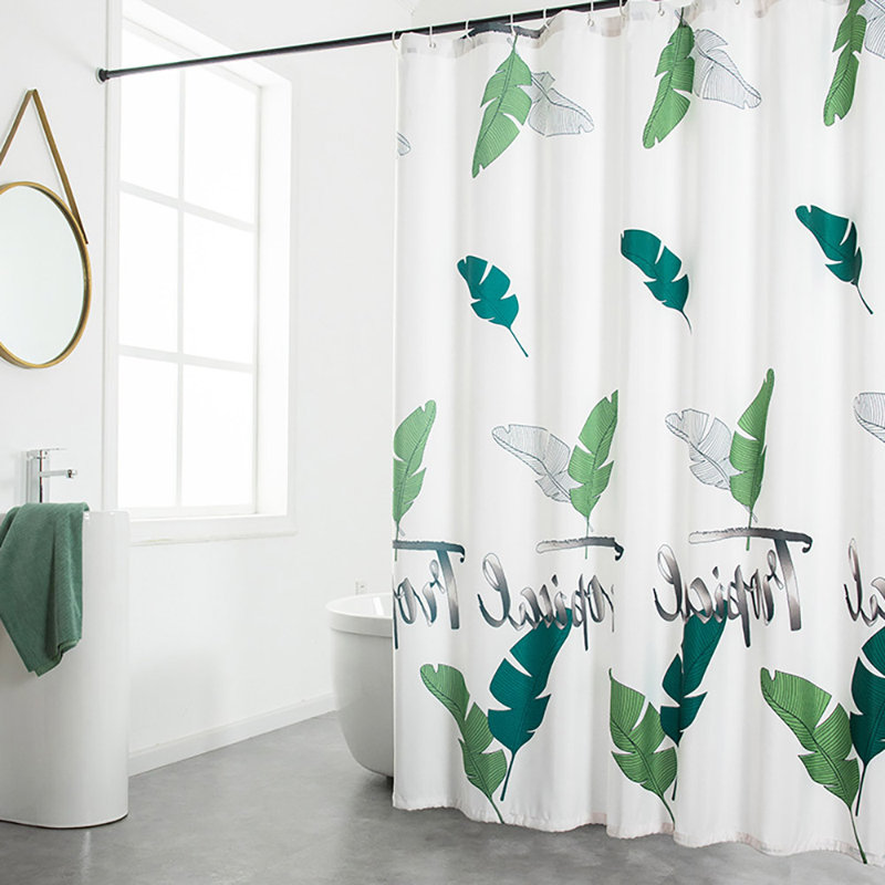 Rideau de douche simple floral + crochets