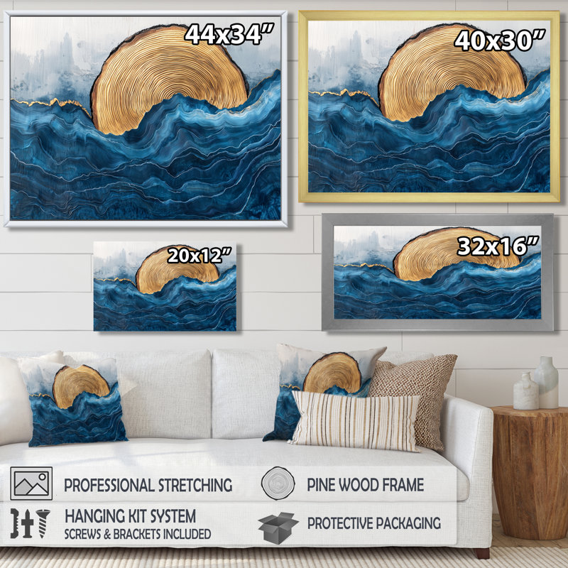 Greagory Safire Lake Into The Pine Forest II - Lake, art mural, Black, Impression encadrée flottante, H 16 po x l 32 po