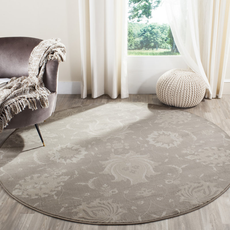 Performance Floral Rug, Round 6'7"
