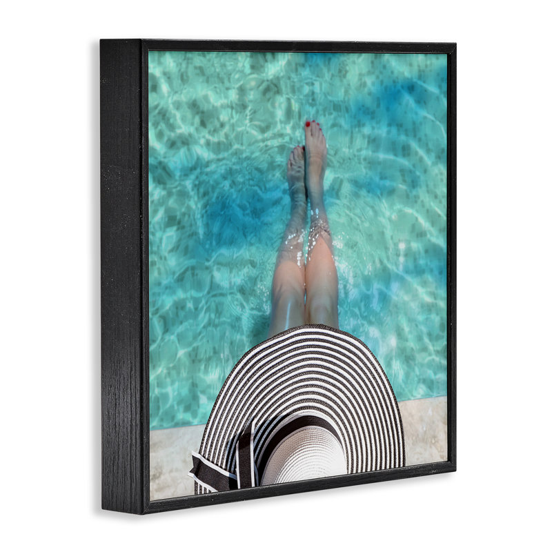 Vue de la giclée de Summer Pool Ripples, conception par CAD Designs, Giclée encadrée noir minuit, H 12 po x l 12 po