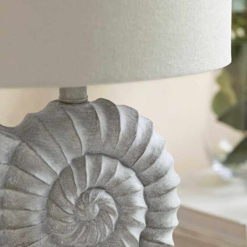 Lampe de table en résine avec abat-jour, Blanc