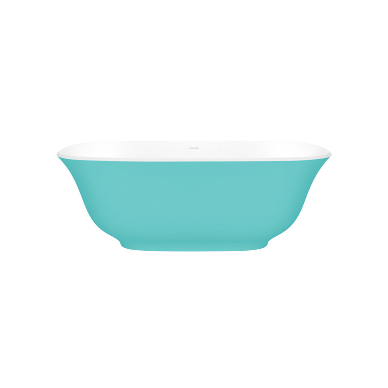Amiata 59.75" x 28.625" Freestanding Soaking Bathtub with Void, Matted White, Yellow Gray - Matte
