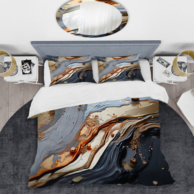 Ensemble de housse de couette moderne et or II