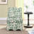 Flannel Single Dining Chair With Soft Cushion & Backrest, No Armrests, Matching Pillow For Waist Support, Green, Ideal For Living Room-1413062204