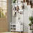Hall Tree, Coat Rack with 17 Hooks & 2 Drawers, 6 in 1 Design Entryway Bench, Shoe Rack Hanging Rod
