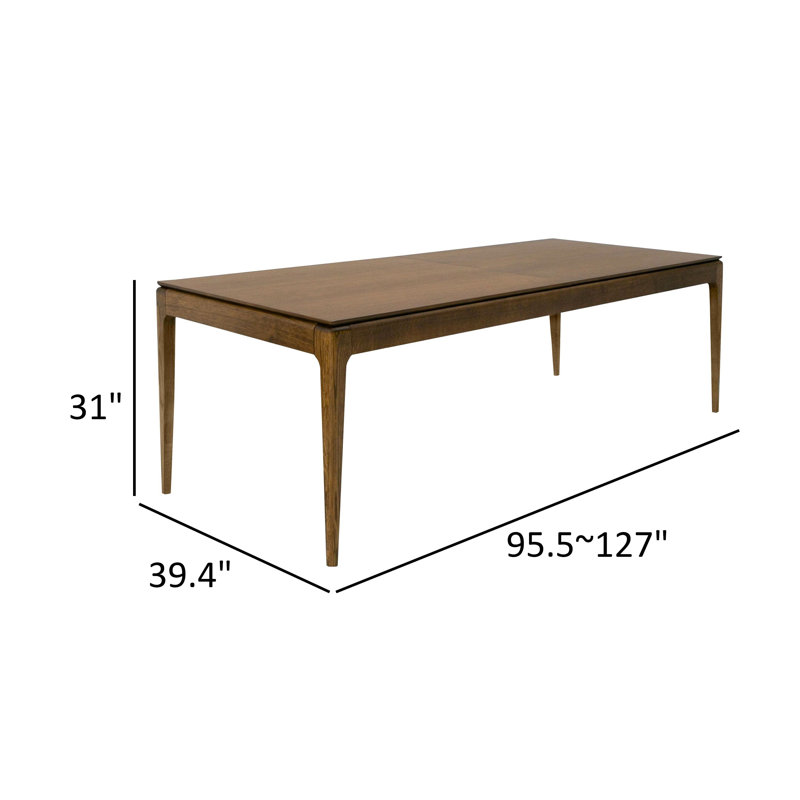 Cid Tiara 96-127 Inch Extendable Dining Table, Rectangular, Brown