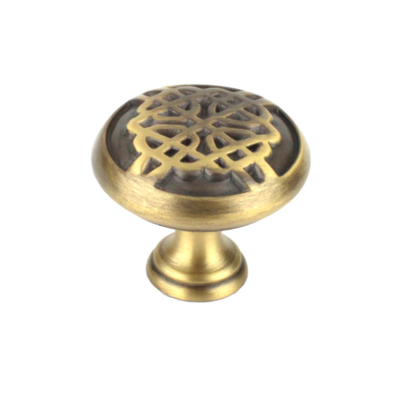 Handpainted Highlander 1 3/8" Diameter Round Knob, Weathered Brass