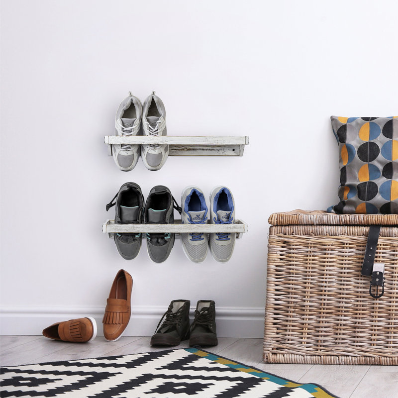 4 Pair Solid Wood Shoe Rack