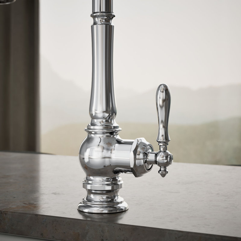 Artifacts® Pull Down Single Handle Kitchen Faucet, Polished Chrome