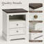 Table de chevet de ferme avec station de charge, table d'appoint pour chambre à coucher, salon - blanc (ensemble de 1)-1960548928-1960548989