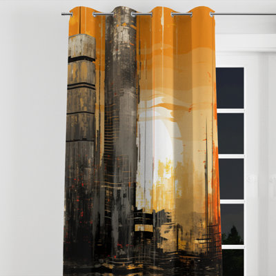 Lindeman - Abstract Grommet Curtain - Blackout Abstract Curtain - 1 Panel