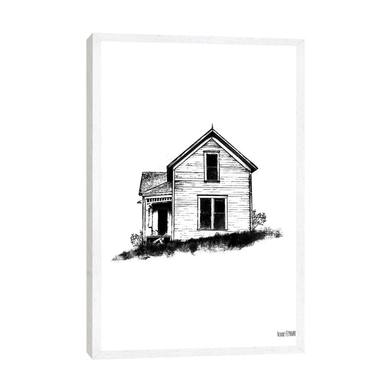 Farmhouse II by House Fenway - Print on Canvas, 66.04cm H x 45.72cm W x 3.81cm D, White Framed