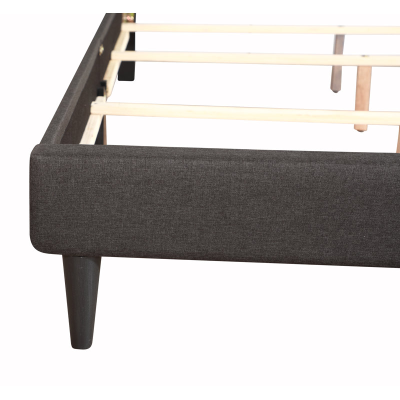 Upholstered Panel Bed, King, Ash Black