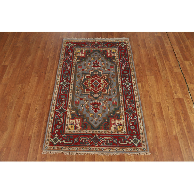 Tapis indien en laine à motif géométrique 3x5