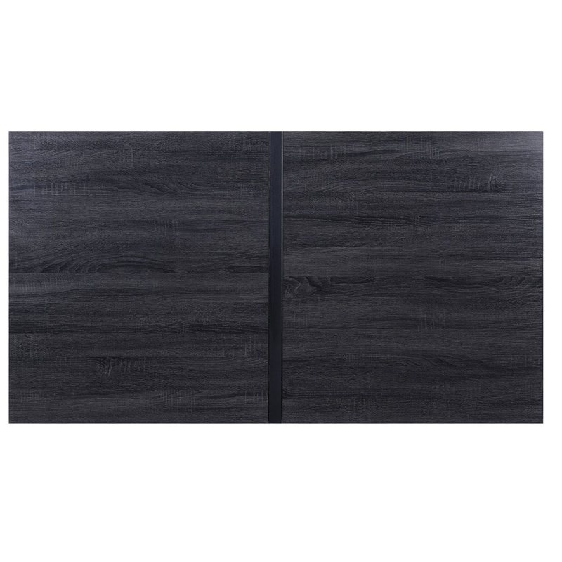 Chêne gris et option de salle à manger noire, base rectangulaire et stable pour une table longue durée