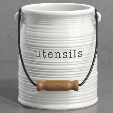 Utensil Crock Barnyard Designs Color: White