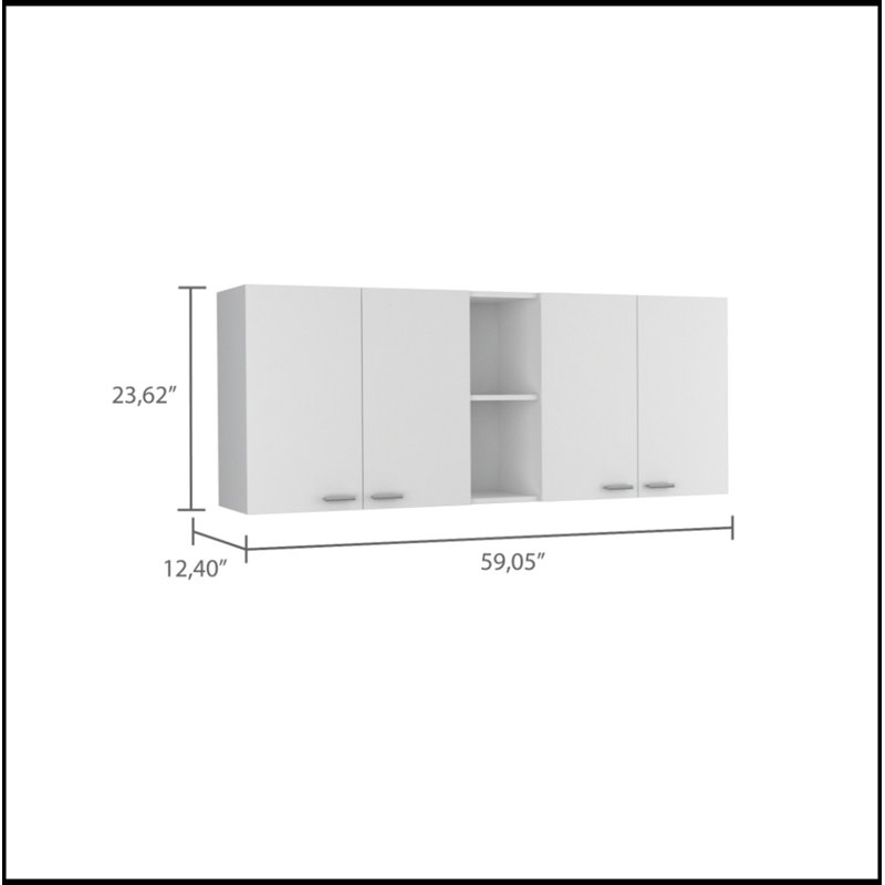 Sierra 7-Shelf 4-Door 2-Piece Kitchen Set, Antibacterial Surface, Perfect for Storage and Small Spaces