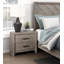 Mobilier de chambre à coucher moderne moderne en bois gris à 2 tiroirs avec table de chevet 2 pièces